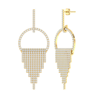 Yellow Gold Diamond Earrings - Luminous Frame [yg]