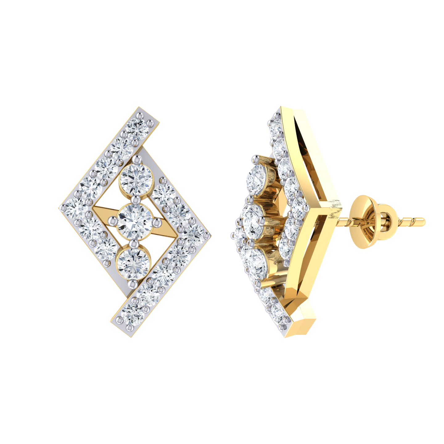 Yellow Gold Diamond Earrings - Radiant Reverie [yg]