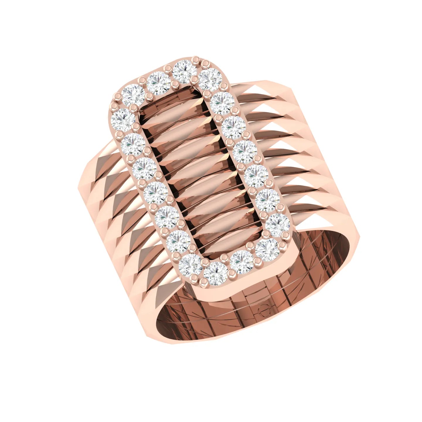 Rose Gold Diamond Ring - Sparkling Unity [rg]