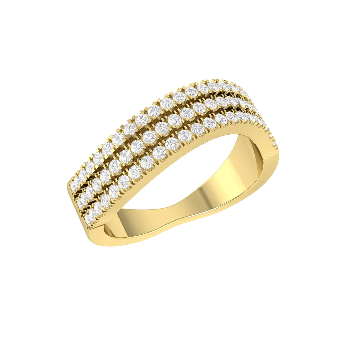 Radiant Rows Yellow Gold Lab Grown Diamond [yg]