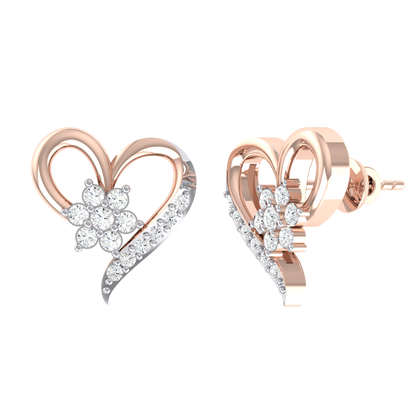 Rose Gold Diamond Earrings - The Royalty [rg]