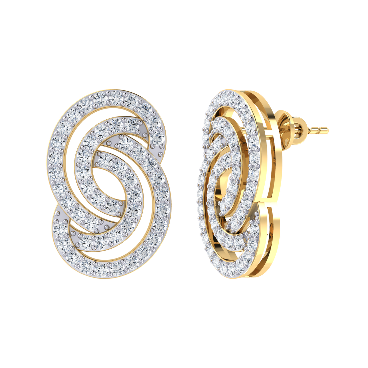 Yellow Gold Diamond Earrings - Infinity Isle [yg]