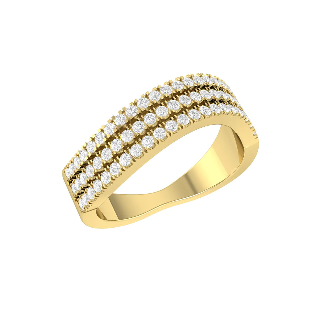 Radiant Rows Yellow Gold Lab Grown Diamond