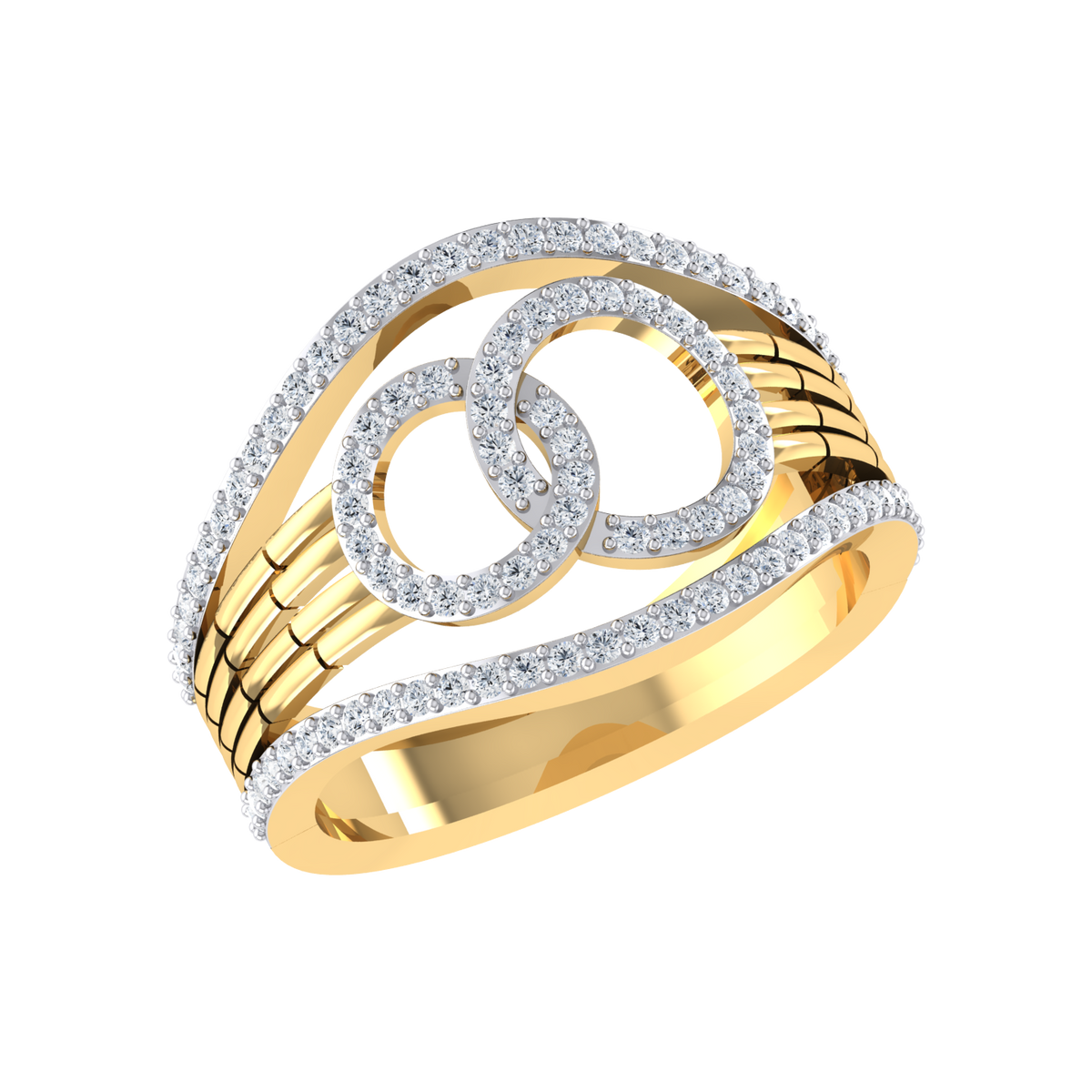 Dazzling Band Yellow Gold Lab Grown Diamond Ring [yg]