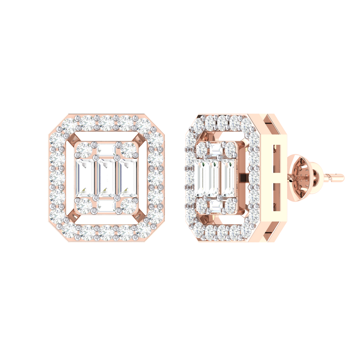 Rose Gold Diamond Earrings - Mystic Medely [rg]