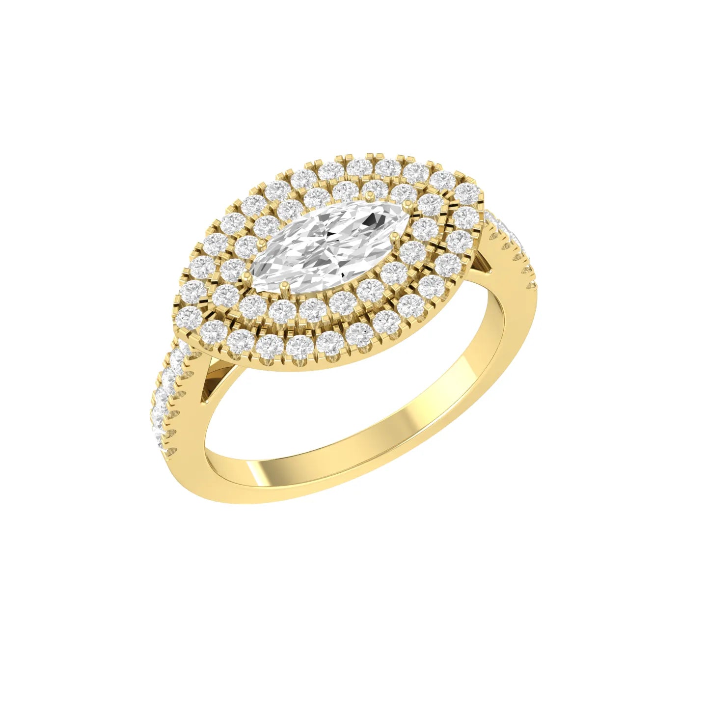 Yellow Gold Diamond Ring - Aurora Crown [yg]