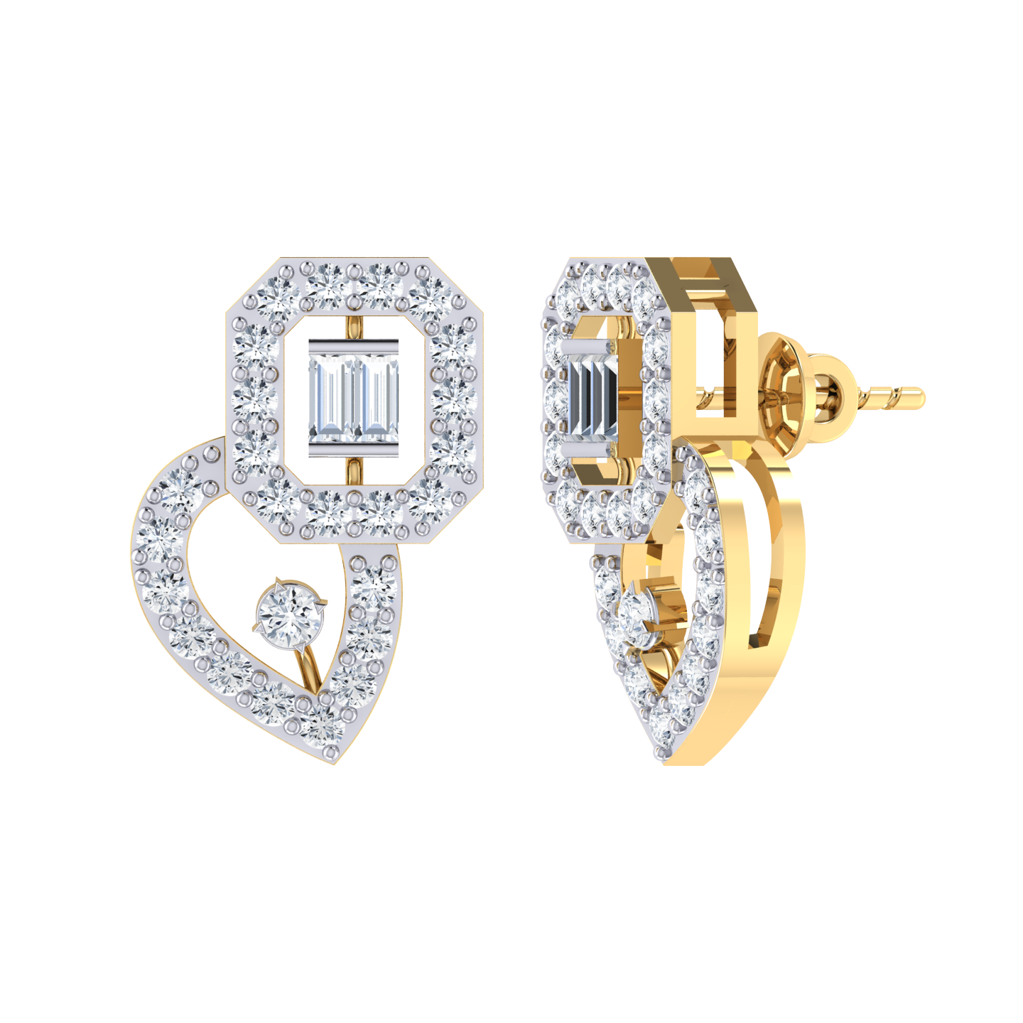 Yellow Gold Diamond Earrings - Seraphic Beauty [yg]