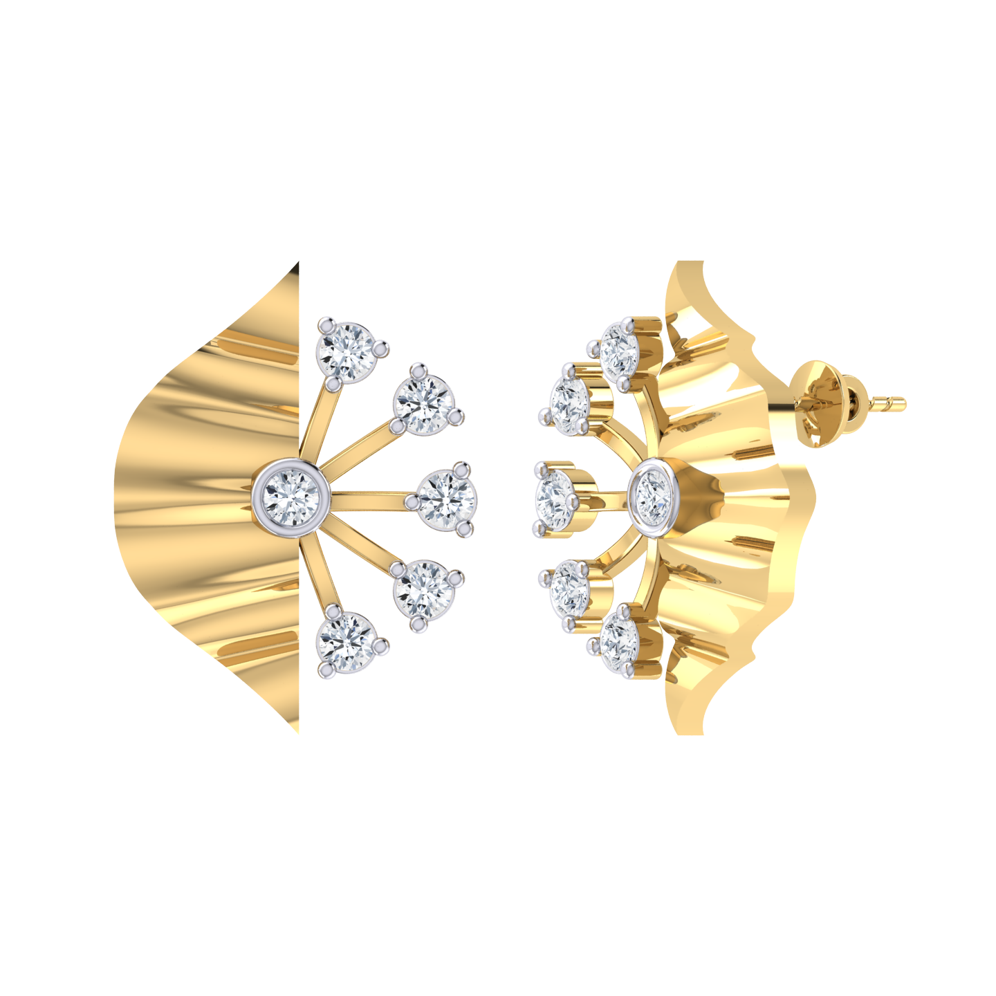 Yellow Gold Diamond Earrings - Dazzle Dreams [yg]
