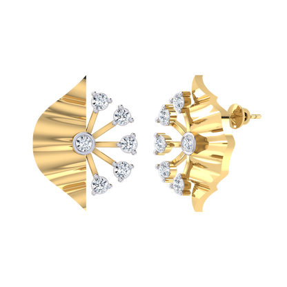 Yellow Gold Diamond Earrings - Dazzle Dreams [yg]