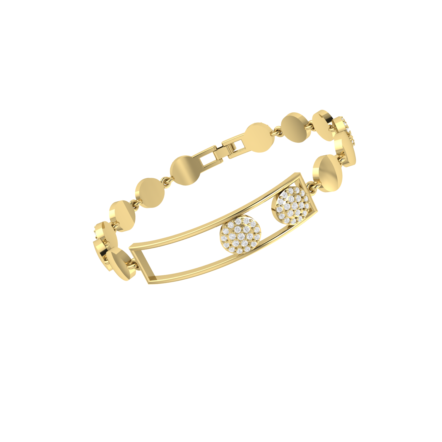 Yellow Gold Diamond Bracelet - Opulent Orbit [yg]