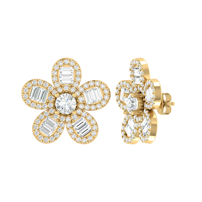 Yellow Gold Diamond Earrings - Cascade Spark [yg]