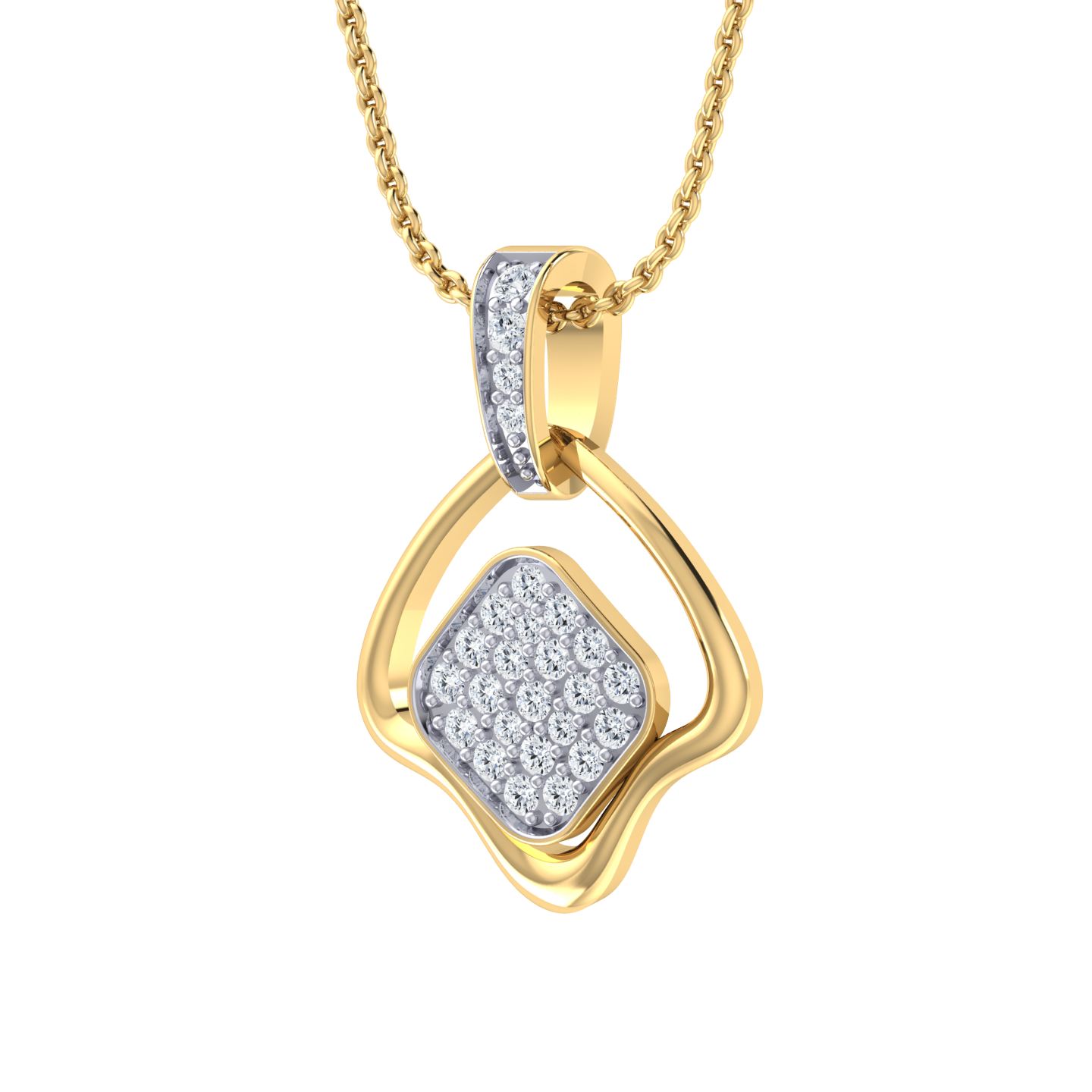Yellow Gold Diamond Pendant - Simple Splendor [yg]
