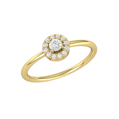 Yellow Gold Diamond Ring - Lustrous Halo [yg]