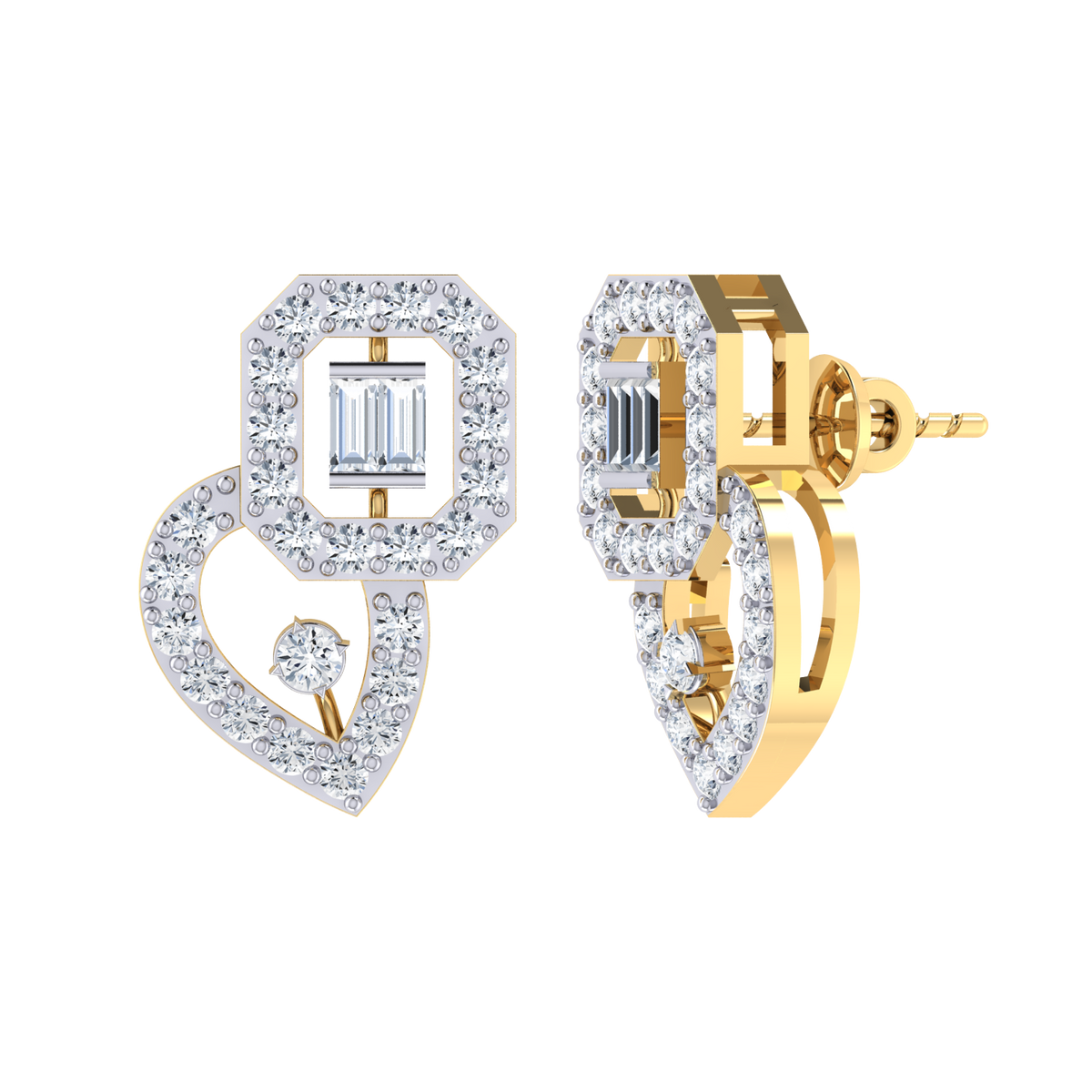 Yellow Gold Diamond Earrings - Seraphic Beauty [yg]