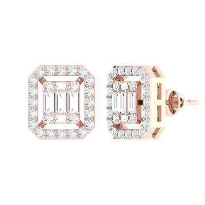 Rose Gold Diamond Earrings - Mystic Medely [rg]