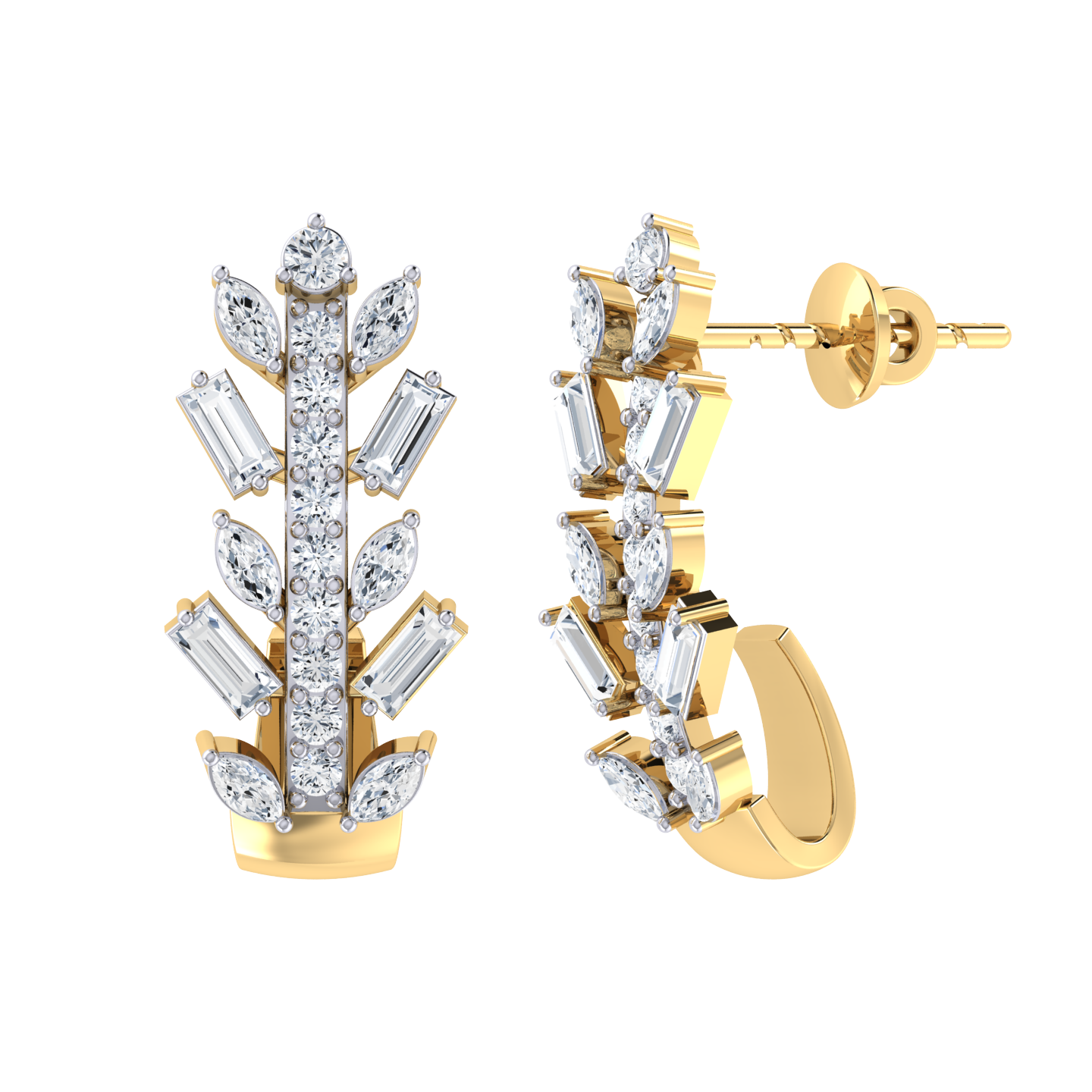 Yellow Gold Diamond Earrings - Precious Piece [yg]
