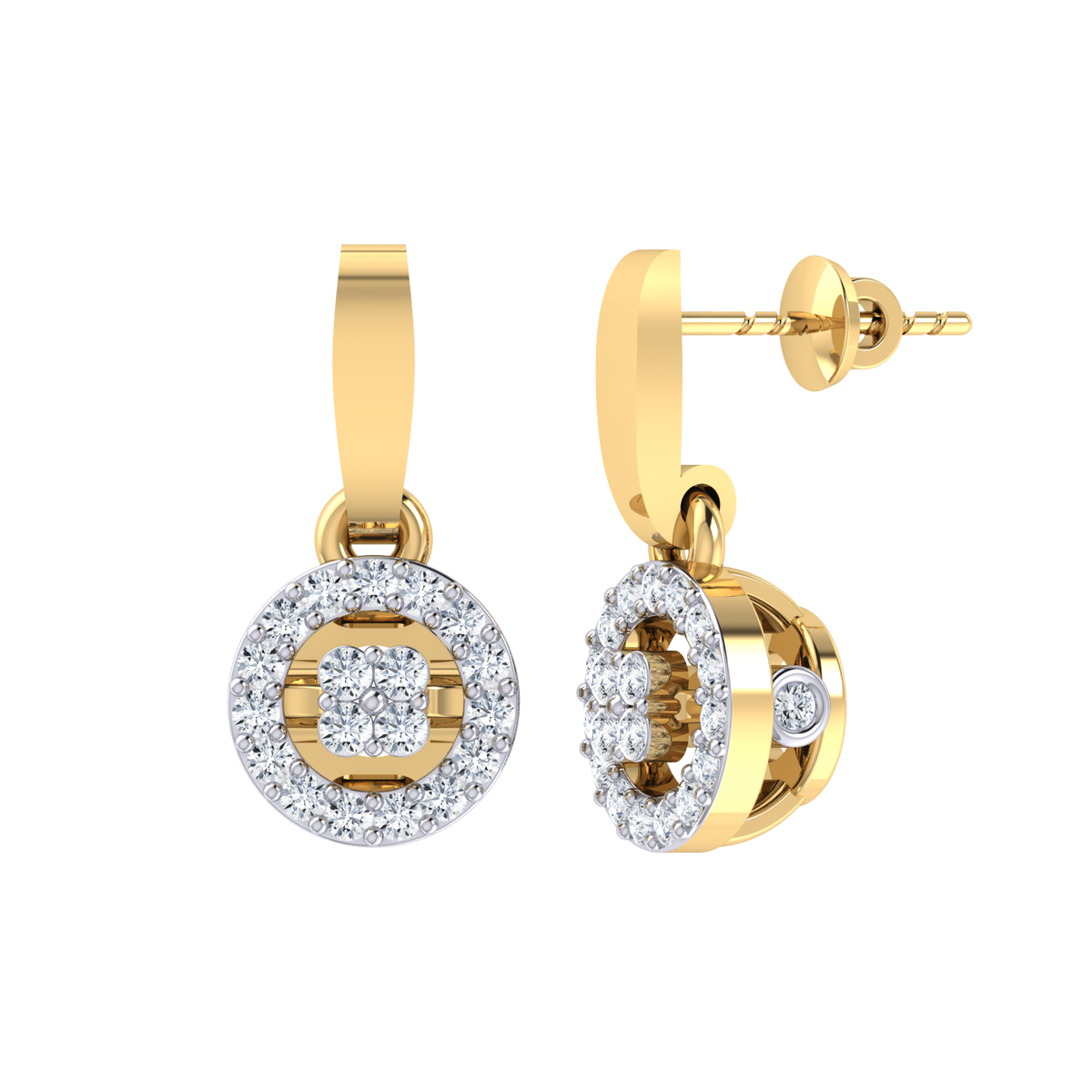 Yellow Gold Diamond Earrings - Bling On [yg]