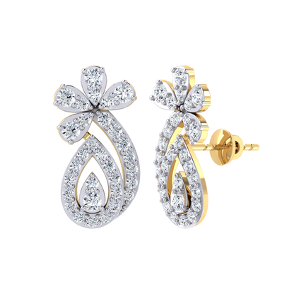 Yellow Gold Diamond Earrings - Glimmering Glamour [yg]