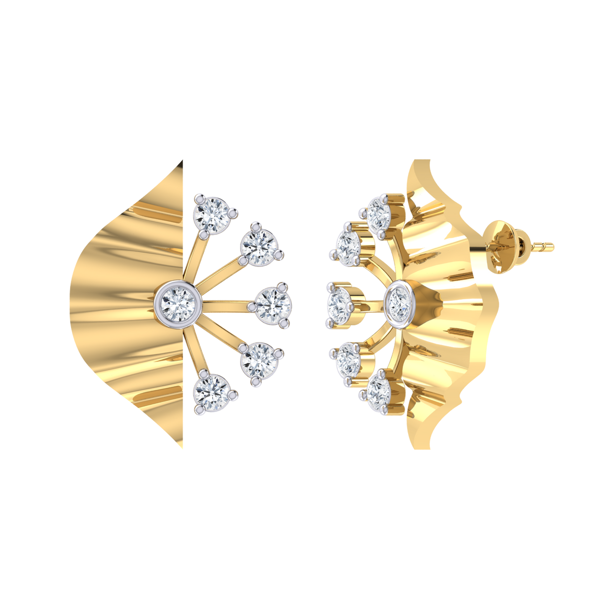 Yellow Gold Diamond Earrings - Dazzle Dreams [yg]