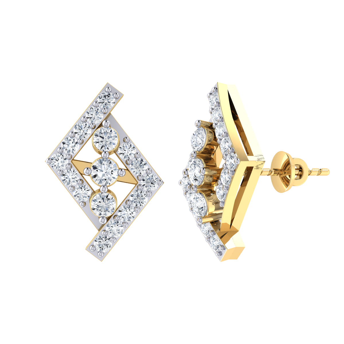 Yellow Gold Diamond Earrings - Radiant Reverie [yg]