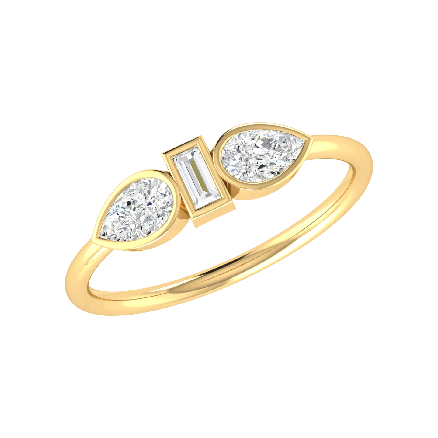 Glittering Gemfire Yellow Gold Lab Grown Diamond