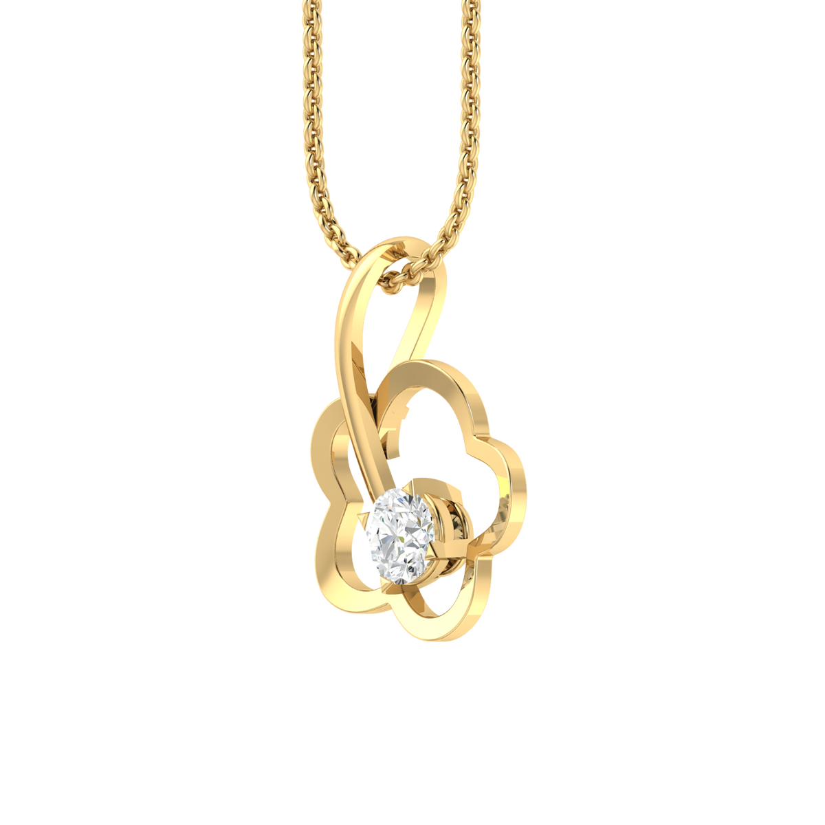 Yellow Gold Diamond Pendant - Sparkling Beauty [yg]