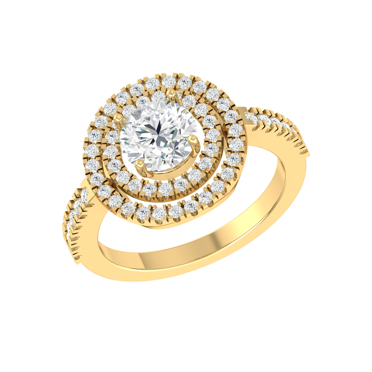 Elegance Personified Yellow Gold Lab Grown Diamond Ring  [yg]