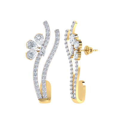 Yellow Gold Diamond Earrings - Sunshine Jewel [yg]