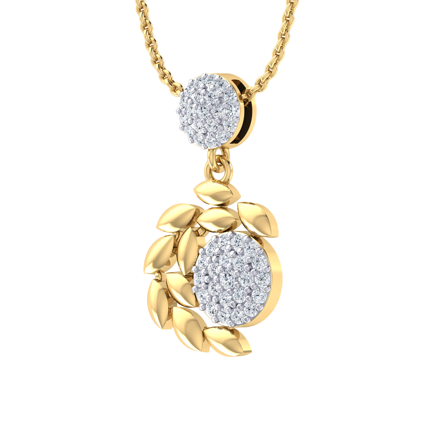 Yellow Gold Diamond Pendant - Serene Spark [yg]