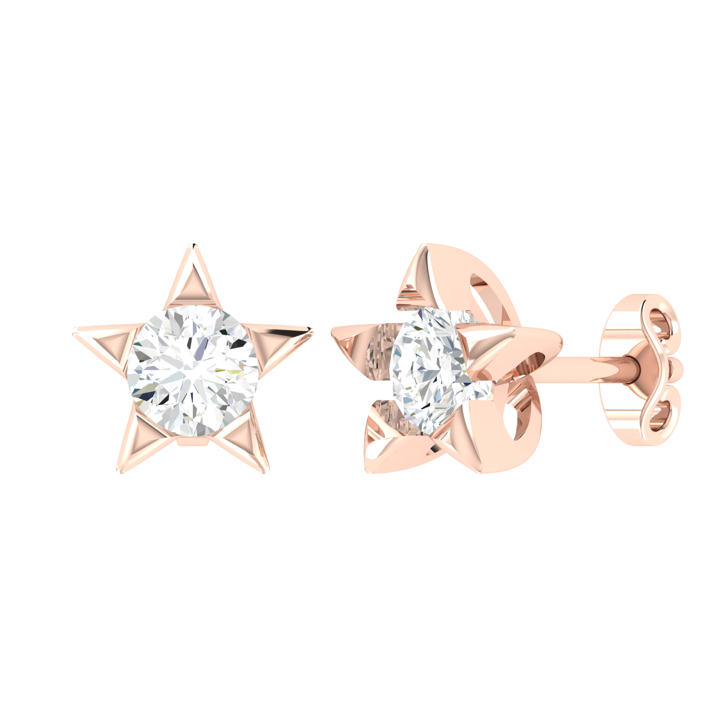 Rose Gold Diamond Earrings- Stellar Glow [rg]