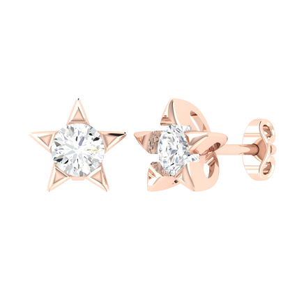 Rose Gold Diamond Earrings- Stellar Glow [rg]