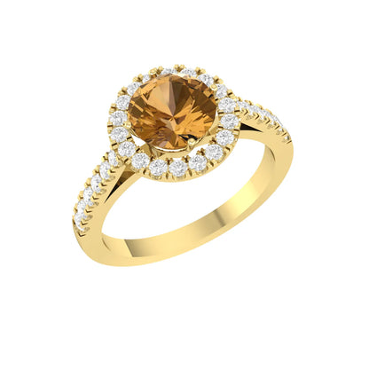 Amber Aura Yellow Gold Lab Grown Diamond Ring [yg]