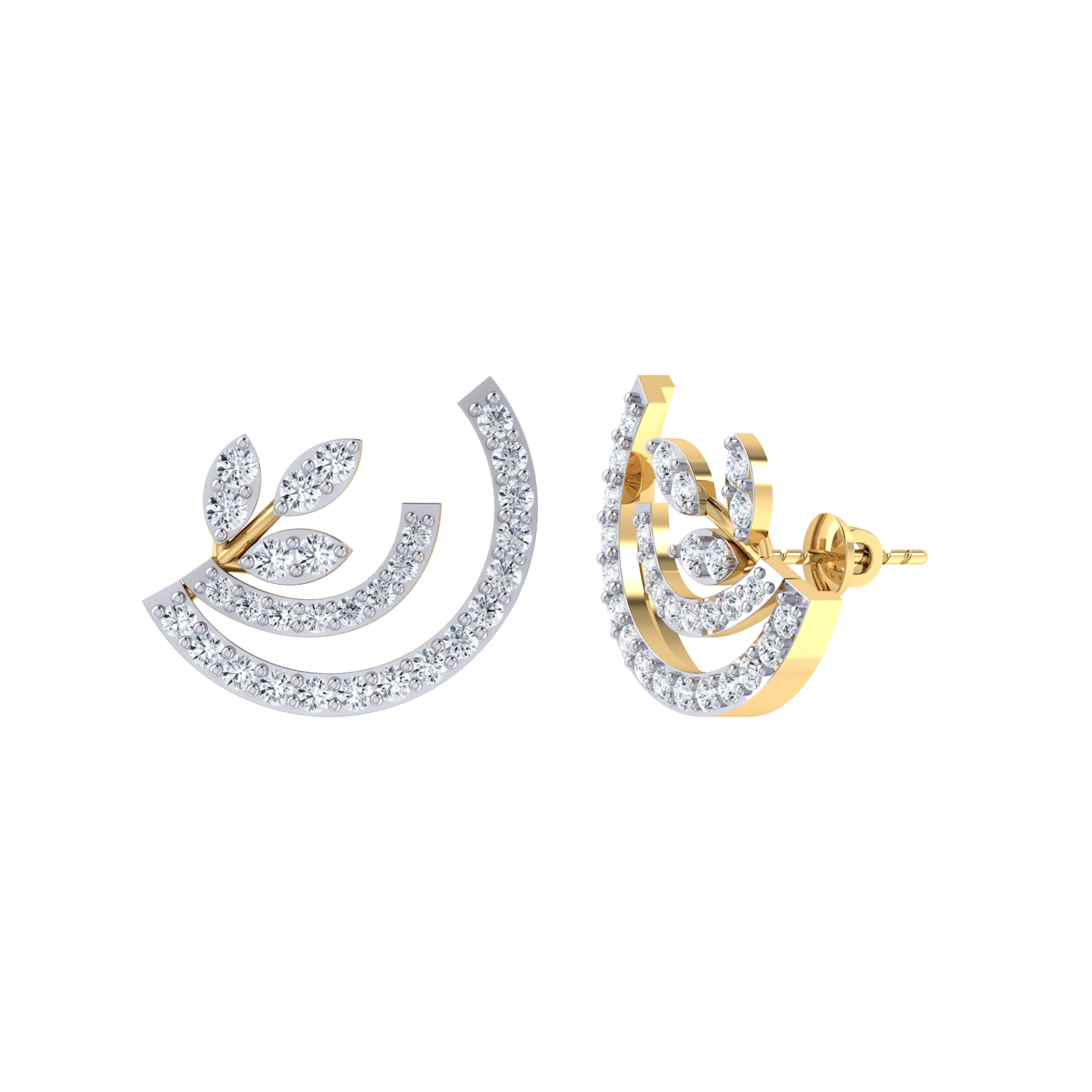 Yellow Gold Diamond Earrings - Blossom Baubles [yg]