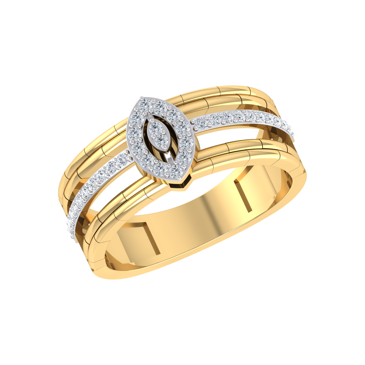 Divine Beauty Yellow Gold Lab Grown Diamond Ring  [yg]