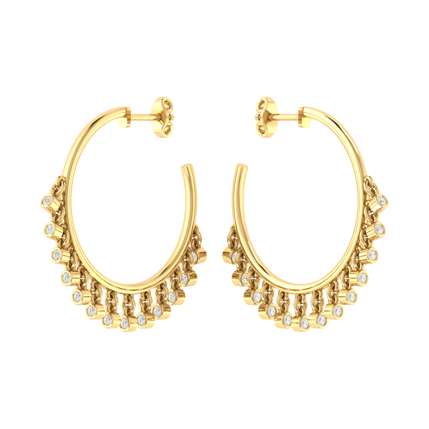 Yellow Gold Diamond Earrings - Crystal Knot [yg]