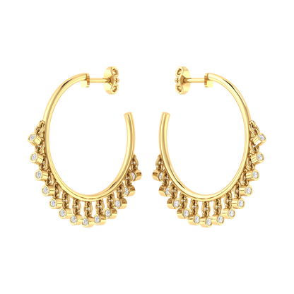 Yellow Gold Diamond Earrings - Crystal Knot [yg]