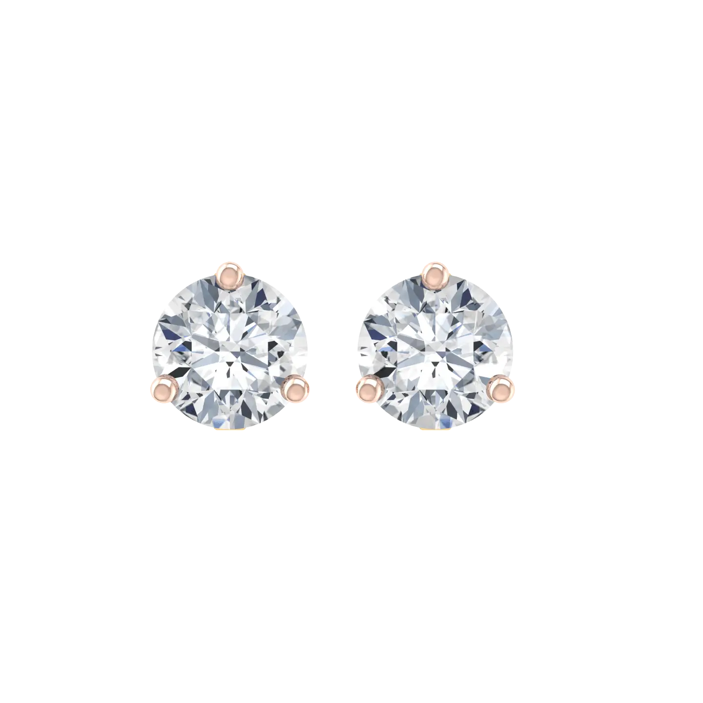 Daylight 2cts Rose Gold Diamond Earrings [rg]