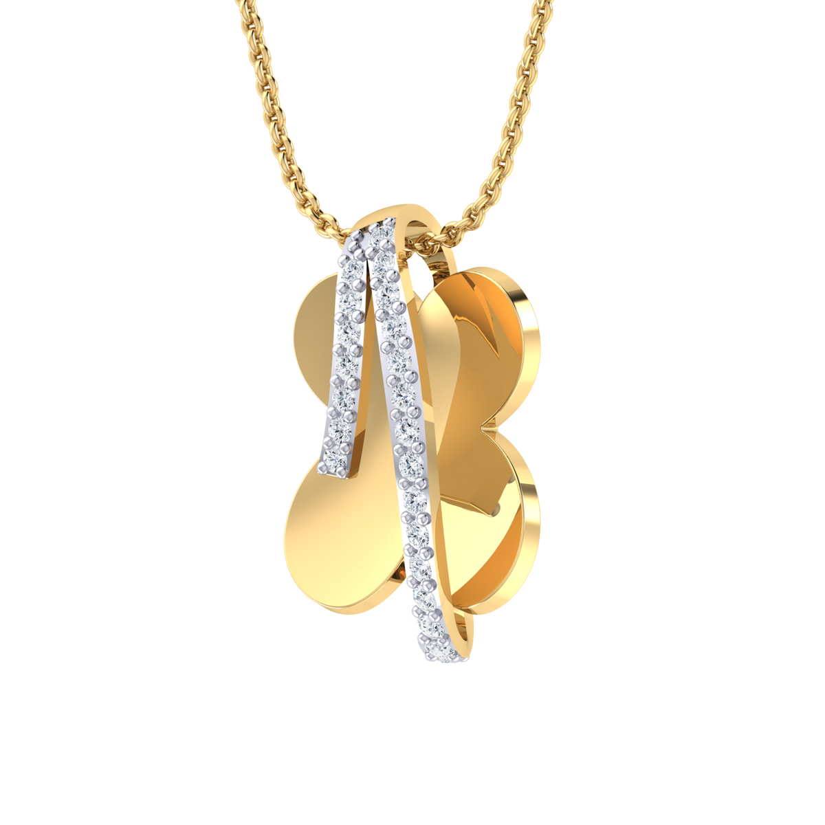 Yellow Gold Diamond Pendant - Graceful Glow [yg]