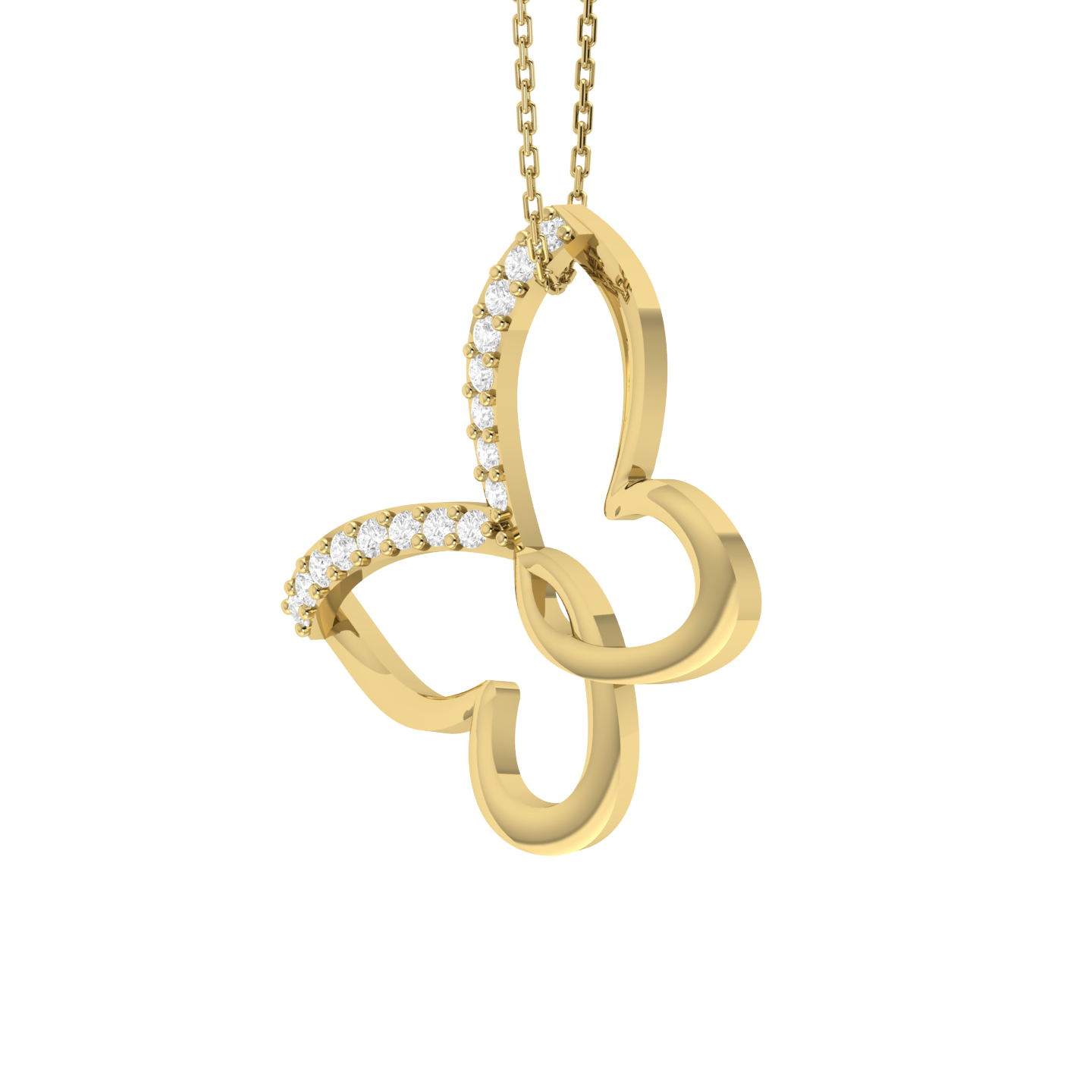 Yellow Gold Diamond Pendant - Radiant Monarch [yg]