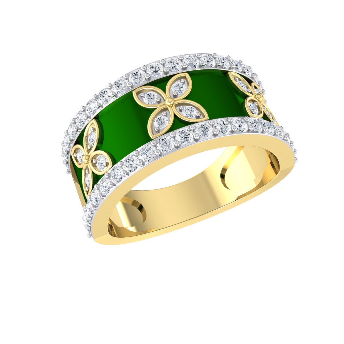 Yellow Gold Diamond Ring - Floral Joy [yg]