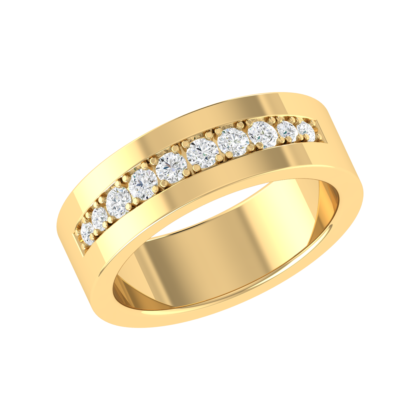 Yellow Gold Diamond Ring - Halo Curve [yg]