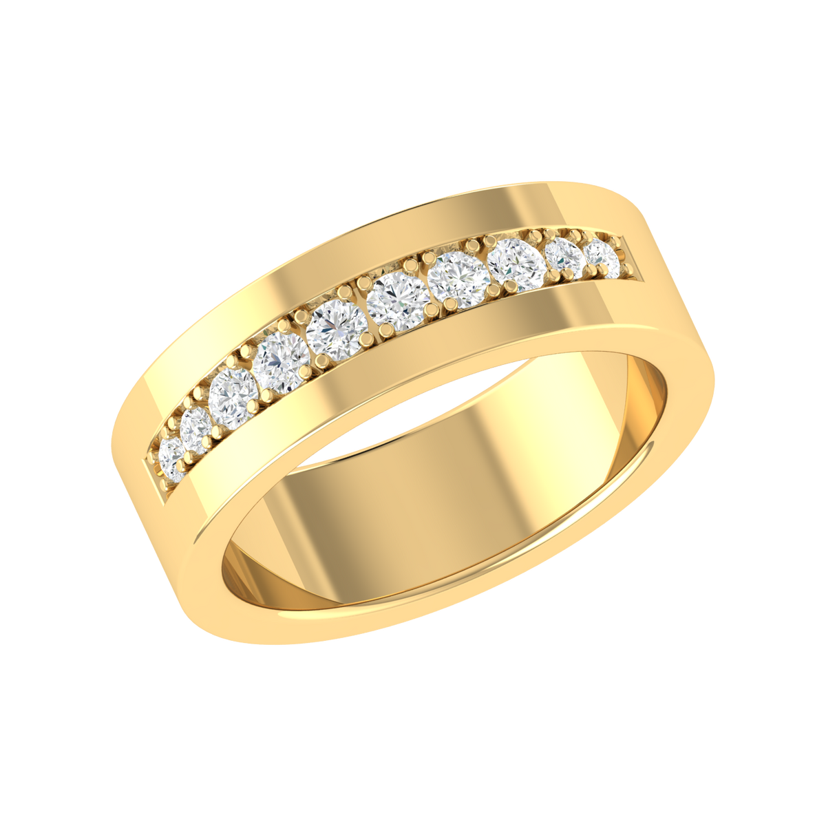 Yellow Gold Diamond Ring - Halo Curve [yg]