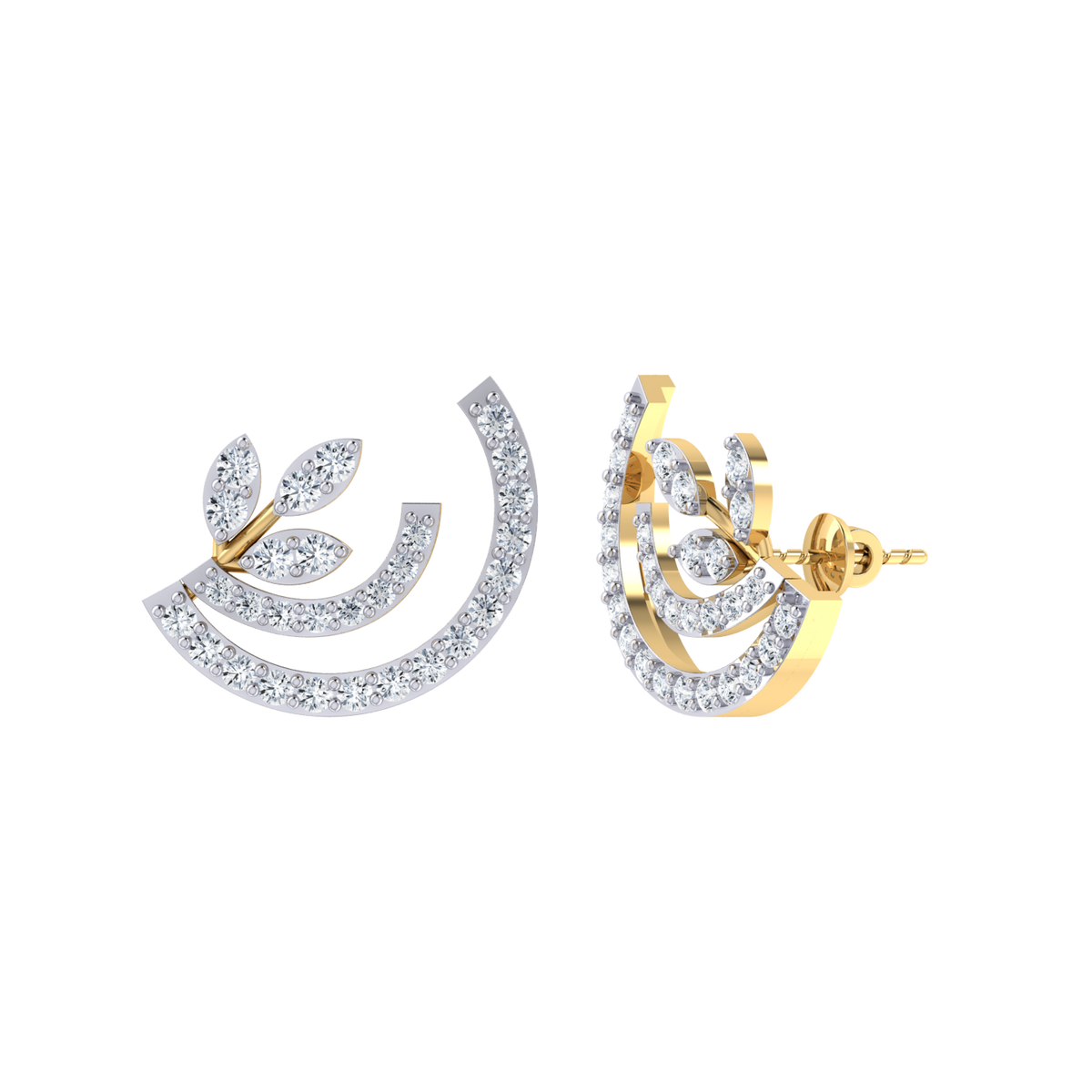Yellow Gold Diamond Earrings - Blossom Baubles [yg]