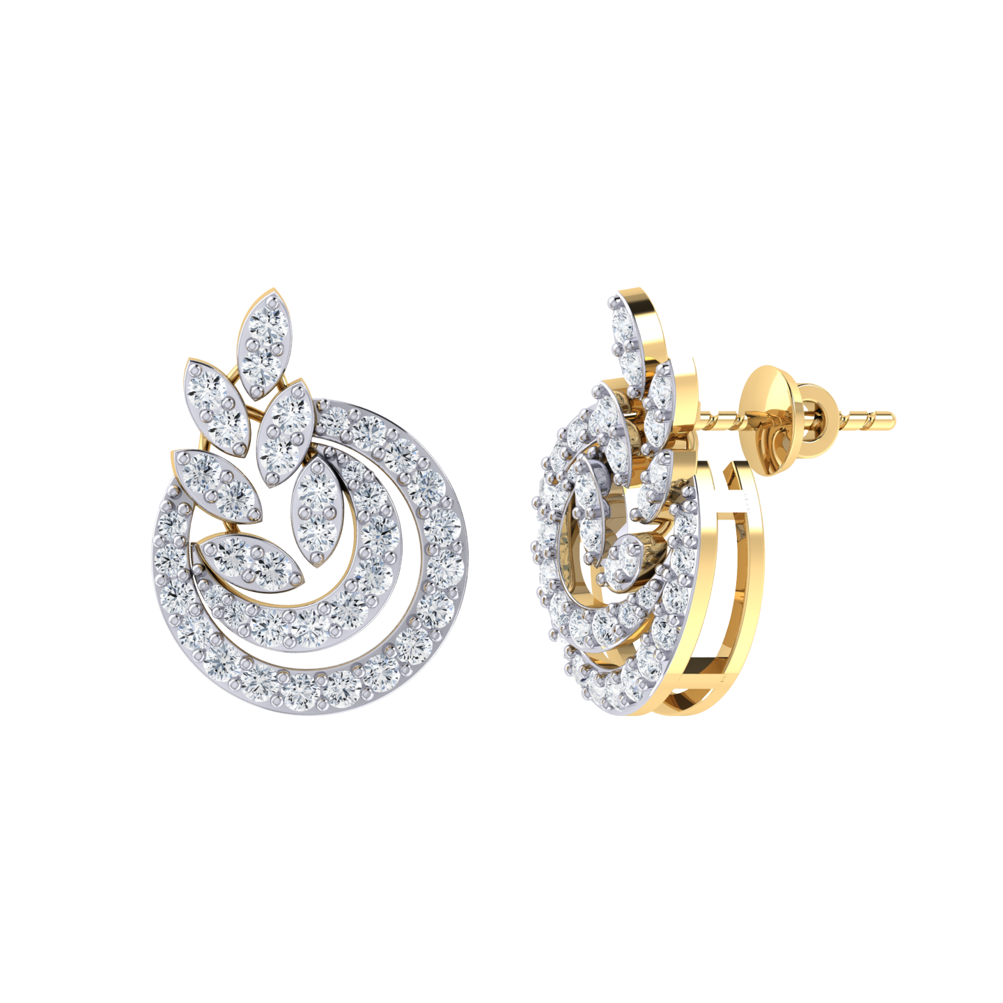 Yellow Gold Diamond Earrings - Luminous Loops [yg]