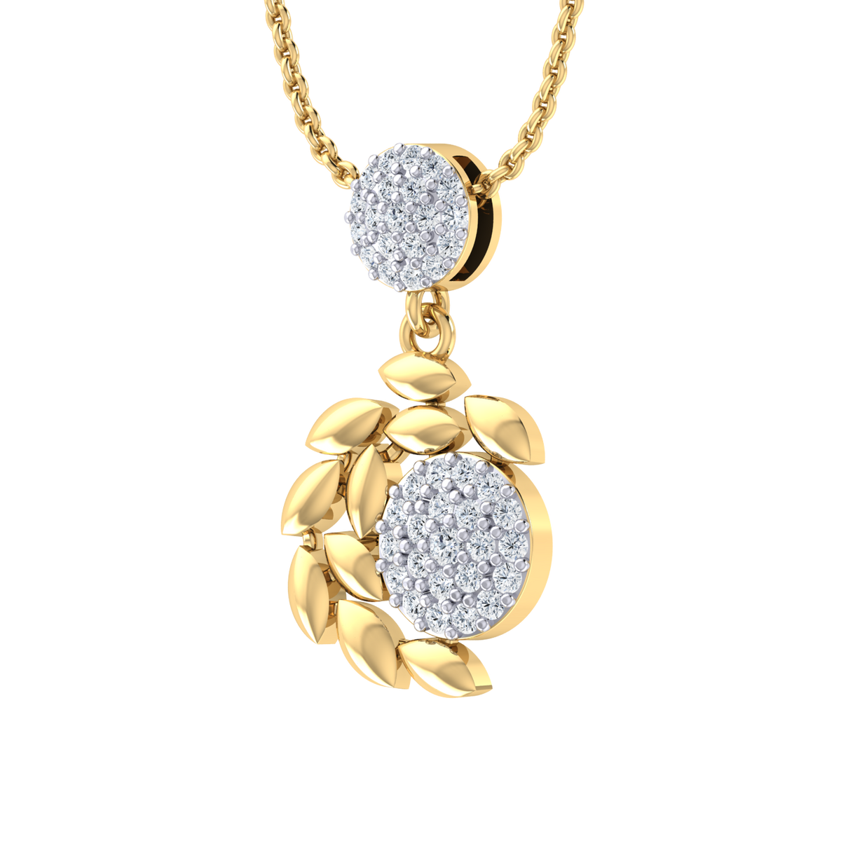 Yellow Gold Diamond Pendant - Serene Spark [yg]