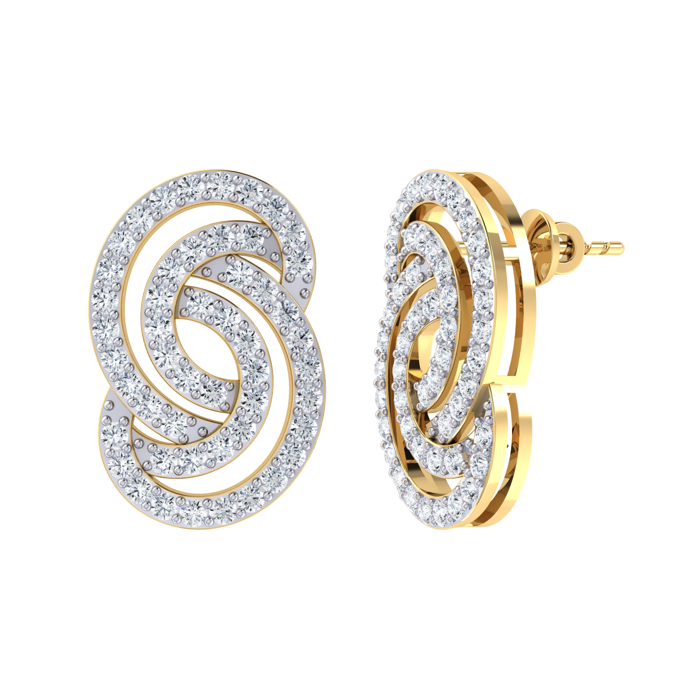 Yellow Gold Diamond Earrings - Infinity Isle [yg]