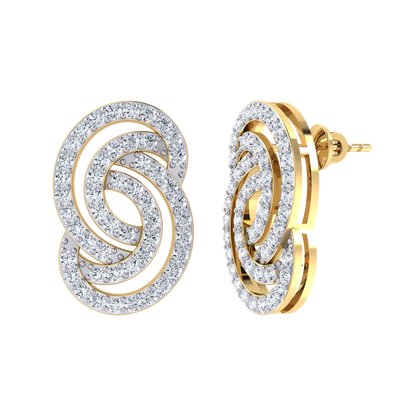 Yellow Gold Diamond Earrings - Infinity Isle [yg]