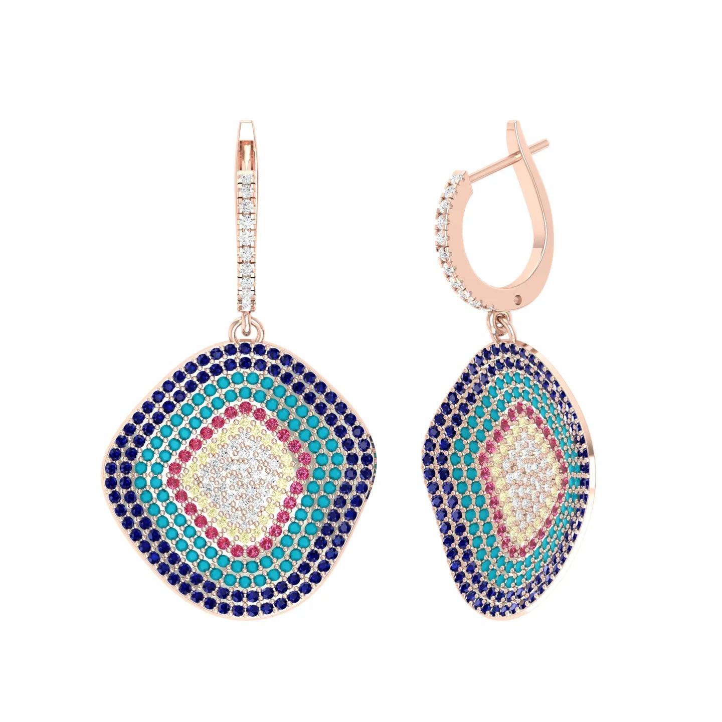 Rose Gold Diamond Earrings - Lustre Bloom [rg]