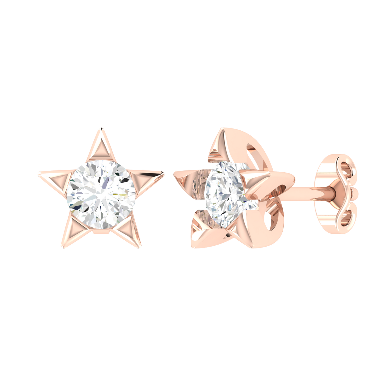 Rose Gold Diamond Earrings- Stellar Glow [rg]
