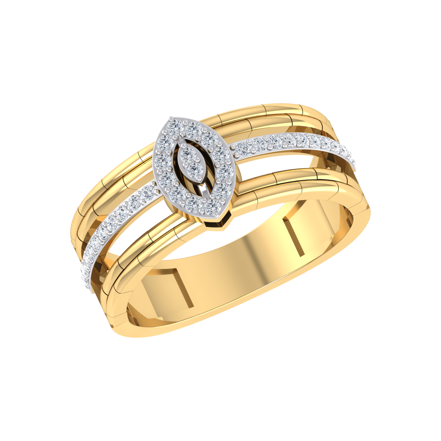 Divine Beauty Yellow Gold Lab Grown Diamond Ring  [yg]